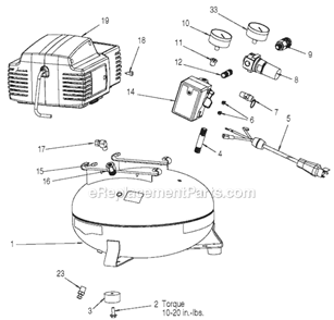Page A Diagram and Parts List for C2000-WK Type 1 Porter Cable Compressor